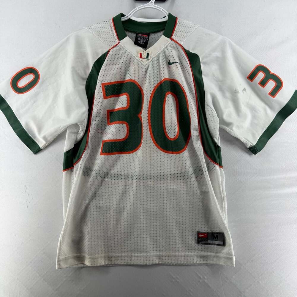 1626 Nike Miami Hurricanes Football Jersey Size YM White